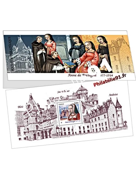 Bloc souvenir n° 91, Anne de Bretagne 1477-1514, timbres de France
