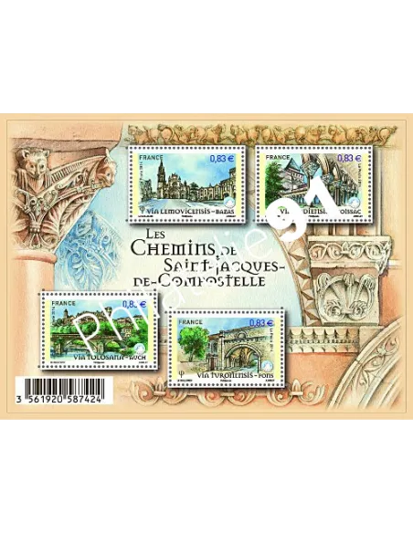 F4838 - chemins St-Jacques de Compostelle - Collection timbres France