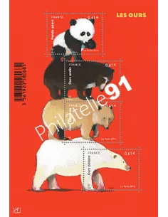 Feuille n° 4844 - Les ours - Série Nature - collection timbres France