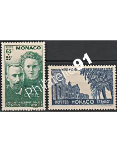Timbres de Monaco n°167 à 168,Pierre et Marie Curie, Timbres monaco