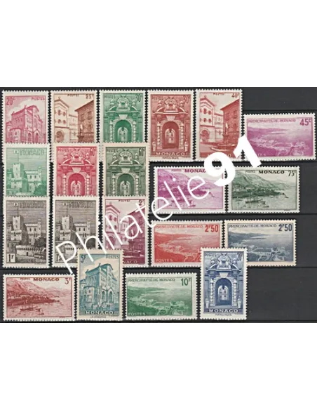 Timbres n°  169 à 183 - Vues de la principauté- Timbre monaco