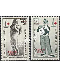 Timbres CFA n° 357 à 358 ** Croix-Rouge - Timbres de Reunion