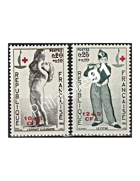 Timbres CFA n° 357 à 358 ** Croix-Rouge - Timbres de Reunion