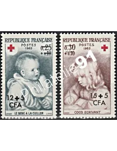 Timbres CFA n° 366 à 367 ** Croix-Rouge - Timbres de Reunion