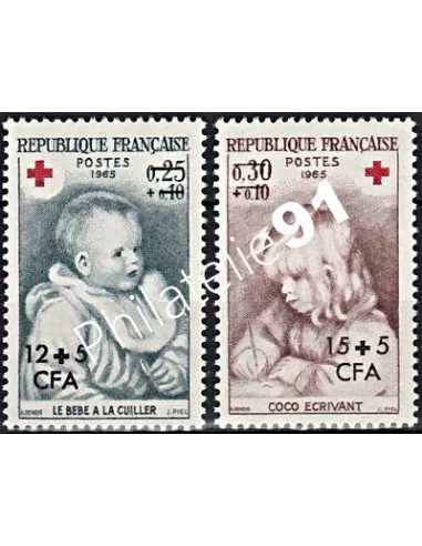Timbres CFA n° 366 à 367 ** Croix-Rouge - Timbres de Reunion