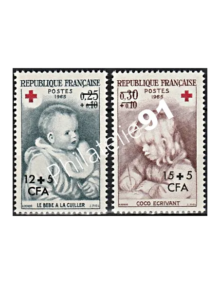 Timbres CFA n° 366 à 367 ** Croix-Rouge - Timbres de Reunion