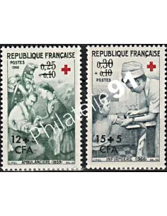 Timbres CFA n° 370 à 371 ** Croix-Rouge - Timbres de Reunion