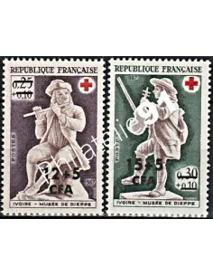 Timbres CFA n° 378 à 379 ** Croix-Rouge - Timbres de Reunion