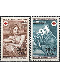 Timbres CFA n°  388 à 389 ** Croix-Rouge - Timbres de Reunion