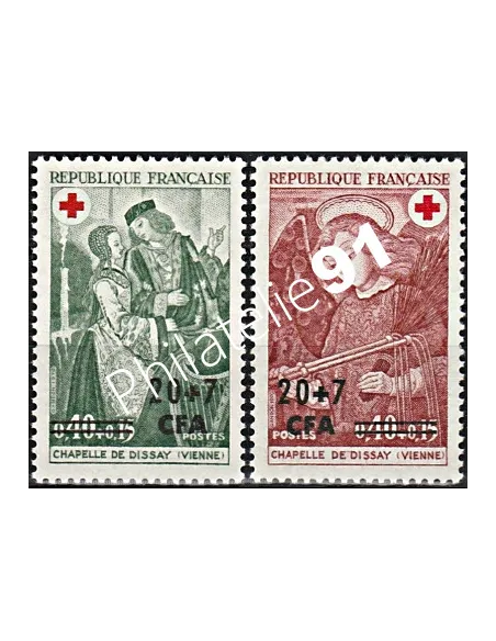 Timbres CFA n° 391 à 392 ** Croix-Rouge - Timbres de Reunion