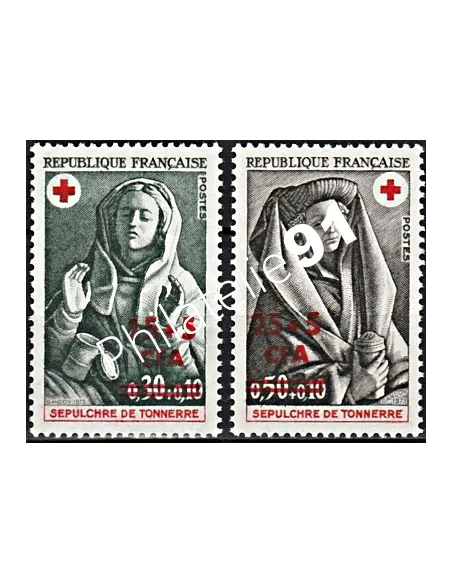 Timbres CFA n° 418 à 419 **  Croix-Rouge - Timbres de Reunion
