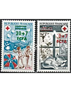 Timbres CFA n° 431 à 432 **  Croix-Rouge - Timbres de Reunion