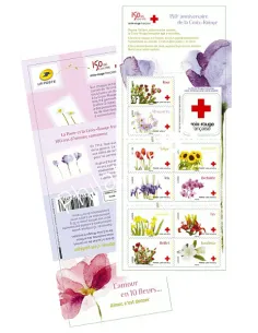 Carnet n° 989, Carnet Croix-Rouge. L'amour en 10 fleurs - Collection timbres France