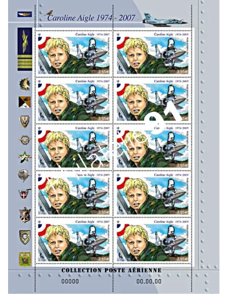 Feuille Poste Aérienne n° 78 Caroline Aigle - Collection timbres France