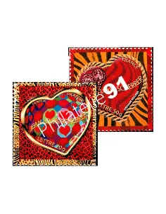 n° 72A et 73A - Coeurs St Valentin Scherrer Collection timbres France