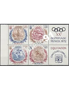 MONACO - n°  890 à 893** attenants - XXe Olympiade Munich 1972. équitation