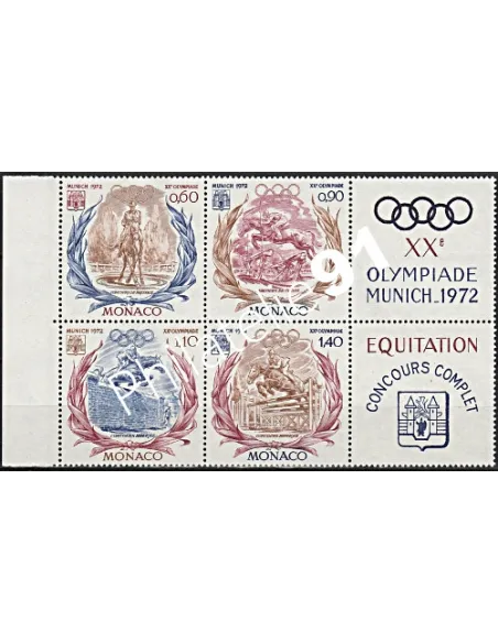 MONACO - n°  890 à 893** attenants - XXe Olympiade Munich 1972. équitation