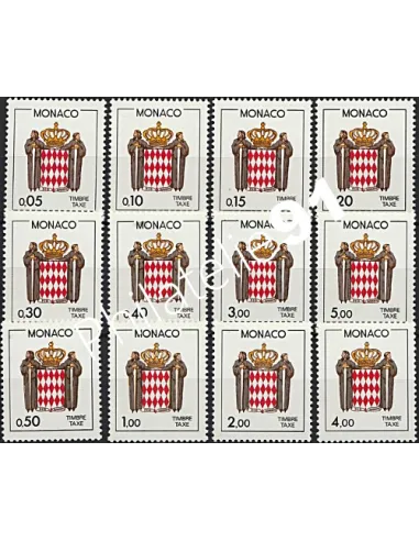 Monaco - Taxe n° 75 à 86 - Ecusson stylisé - Timbres Monaco