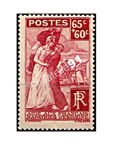 Timbre n° 401, Français rapatriés d'Espagne, Collection Timbres France