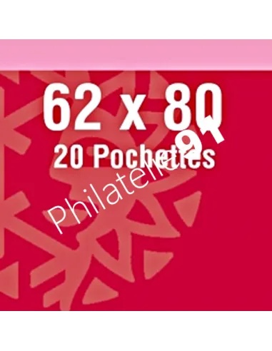 Pochette 62mm x 80mm - Double soudure noir  - timbres maxi-marianne étoile d'or