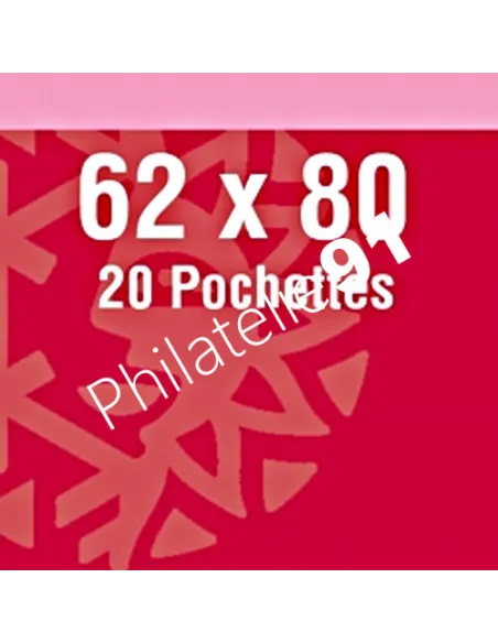 Pochette 62mm x 80mm - Double soudure noir  - timbres maxi-marianne étoile d'or