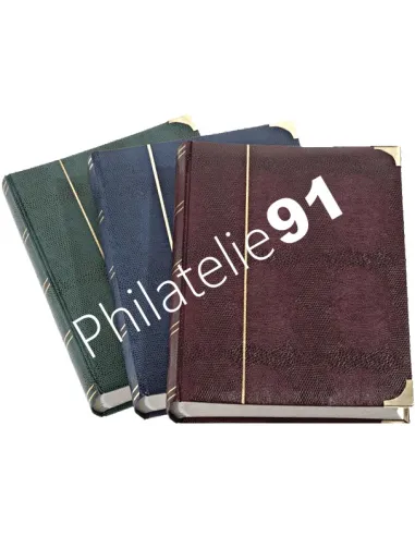 Leuchtturm. Classeur croco, 64 pages blanches, matériel philatélique