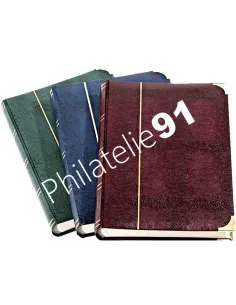 Leuchtturm. Classeur croco, 64 pages blanches, matériel philatélique