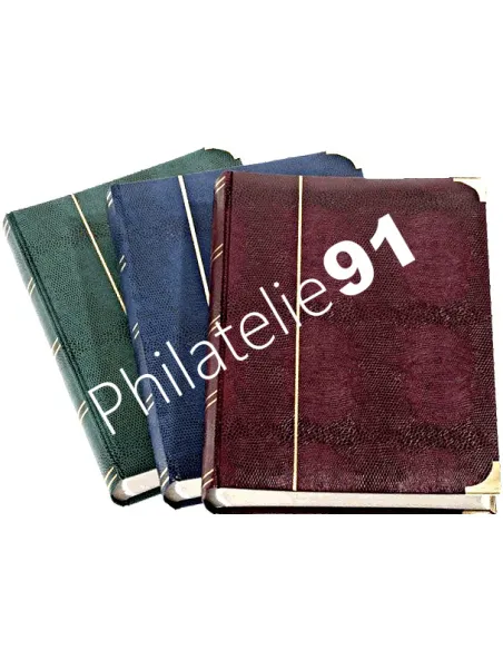 Leuchtturm. Classeur croco, 64 pages blanches, matériel philatélique