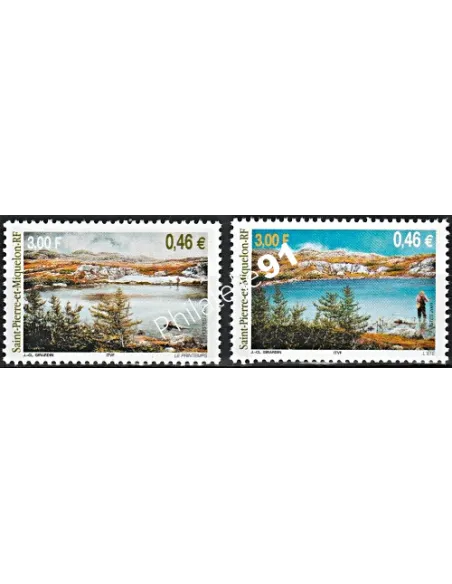 Timbre de Saint-Pierre et Miquelon n° 754-755,  collection Dom-Tom