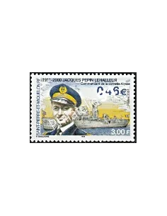 Timbre de St-Pierre et Miquelon n° 756, corvette,  collection Dom-Tom