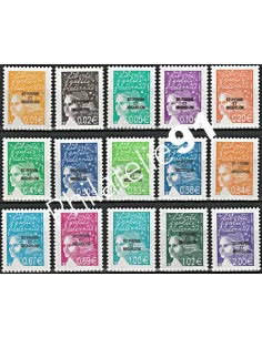 Timbre de St-Pierre et Miquelon n° 758-772, Marianne, Timbres dom tom