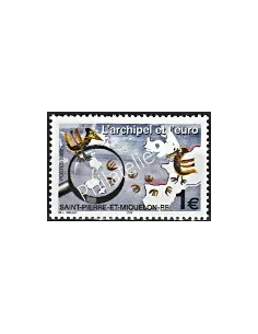 Timbre de Saint-Pierre et Miquelon n° 773, euro, collection Dom-Tom