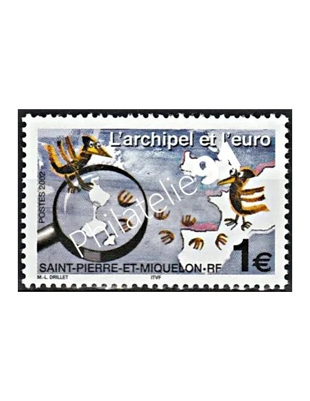 Timbre de Saint-Pierre et Miquelon n° 773, euro, collection Dom-Tom