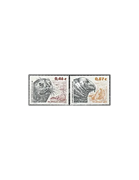 Timbres de St-Pierre et Miquelon n°774 à 775, phoques, Timbres dom tom