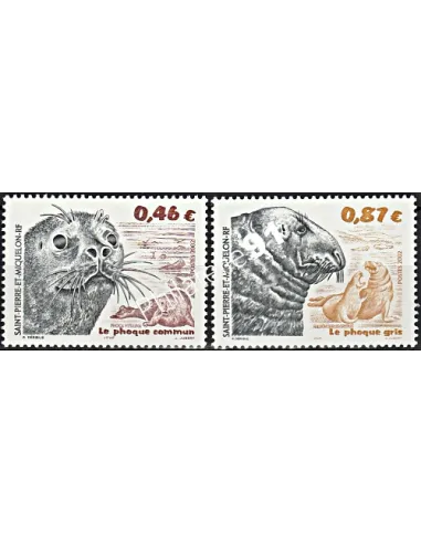Timbres de St-Pierre et Miquelon n°774 à 775, phoques, Timbres dom tom