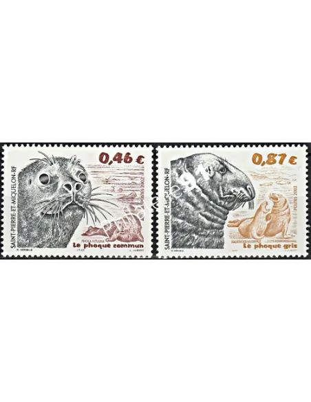 Timbres de St-Pierre et Miquelon n°774 à 775, phoques, Timbres dom tom