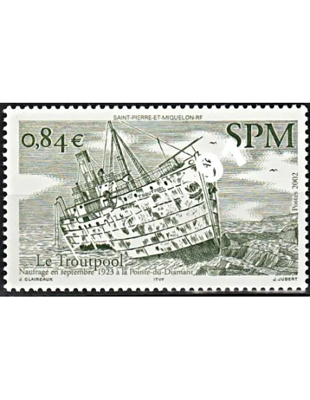 Timbre de Saint-Pierre et Miquelon n° 784, bateau, Timbres dom tom