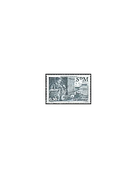 Timbre de Saint-Pierre et Miquelon n°795, Le poulieur, Timbres dom tom
