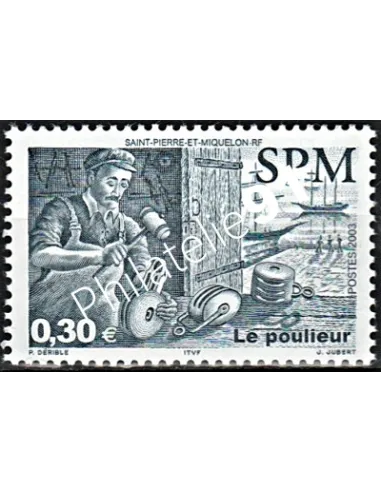 Timbre de Saint-Pierre et Miquelon n°795, Le poulieur, Timbres dom tom