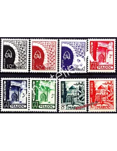 Timbres du Maroc n° 277 à 284. sites, Timbres des colonies françaises