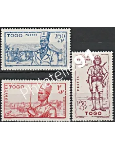 Timbres du TOGO n° 208 à 210, défense de l'Empire, timbres des colonies françaises