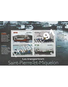 Bloc n° 10 de Saint pierre et Miquelon, navires, collection Dom-Tom