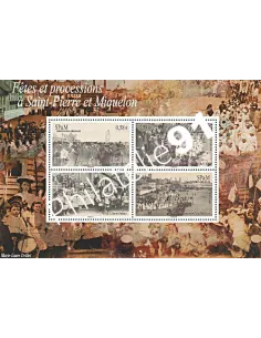 Bloc n° 15 de Saint pierre et Miquelon, fêtes, collection Dom-Tom