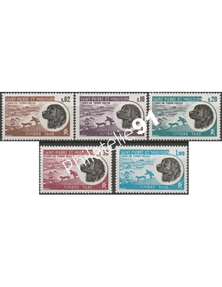 Timbres-Taxe de Saint-Pierre et Miquelon n° 77-81, collection Dom-Tom