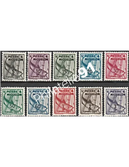 Saint-Pierre et Miquelon, timbres-taxe n°  32 à 41, Timbres colonies