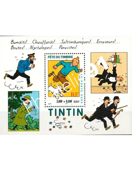 Bloc de timbre de France   28  Tintin