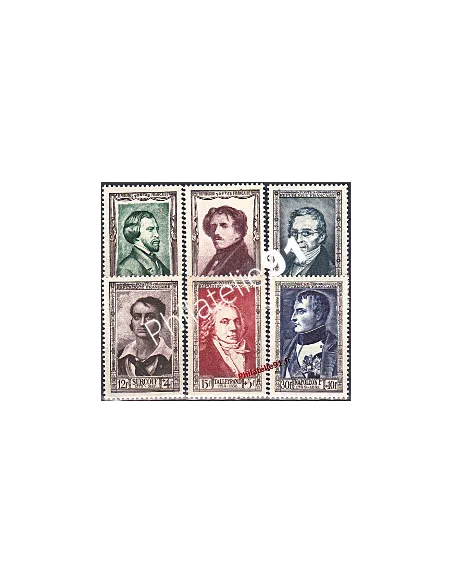 Timbres de France n° 891 à 896, Célébrités du 19e s. Collection Timbres France
