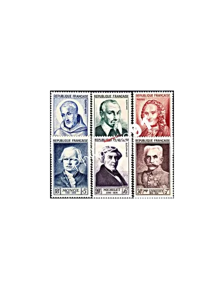 Timbres de France n°  945 au 950 - Série Célébrités du XIIe au XXe siècle, Collection Timbres France