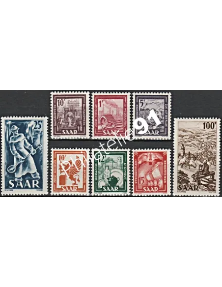 SARRE - n° 255 à 262  - Timbres des Colonie françaises