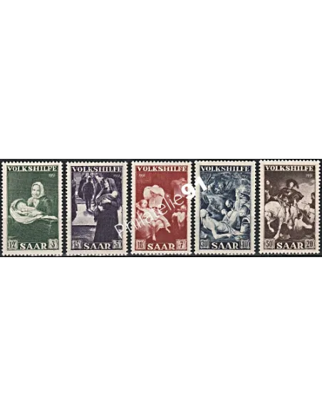 SARRE - n° 296 à 300 - Timbres des colonies françaises